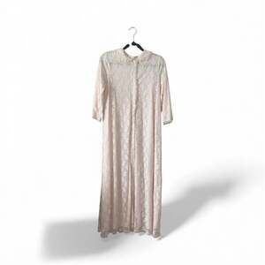 Vintage Miss Elaine Pink Lace Robe Dressing Gown